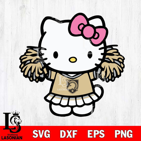 Army Black Knights Hello Kitty Cheerleader 3 Svg Eps Dxf Png File, Digital Download, Instant Download