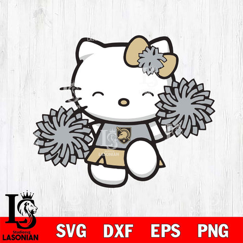 Army Black Knights Hello Kitty Cheerleader Svg Eps Dxf Png File, Digital Download, Instant Download