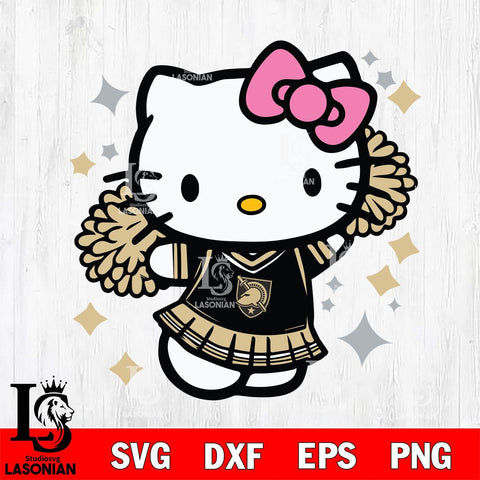 Army Black Knights Hello Kitty Cheerleader 4 Svg Eps Dxf Png File, Digital Download, Instant Download