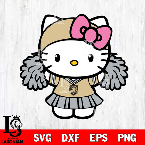 Army Black Knights Hello Kitty Cheerleader 5 Svg Eps Dxf Png File, Digital Download, Instant Download