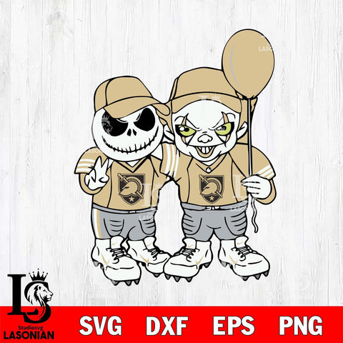 Army Black Knights Jack Skellington And Pennywise Football Svg Eps Dxf Png File, NCAA svg, Digital Download, Instant Download