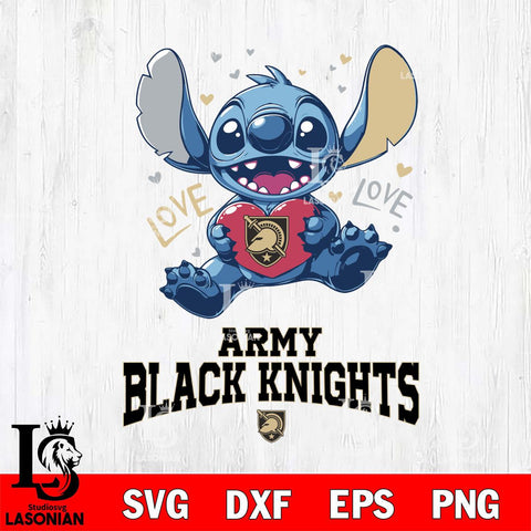 Army Black Knights Love Stitch, Svg Eps Dxf Png File, Digital Download