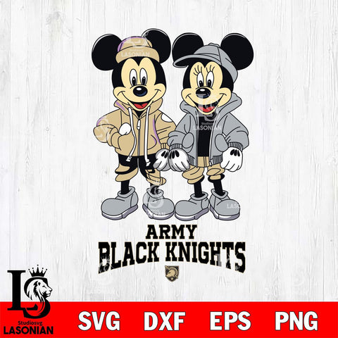 Army Black Knights Mickey Minnie Mouse Football Svg Eps Dxf Png File, NCAA svg , File Cut , Digital Download , Instant Download, Cut Svg Files