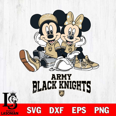 Army Black Knights Mickey Minnie Mouse Football Sit Svg Eps Dxf Png File, NCAA svg , File Cut , Digital Download , Instant Download, Cut Svg Files