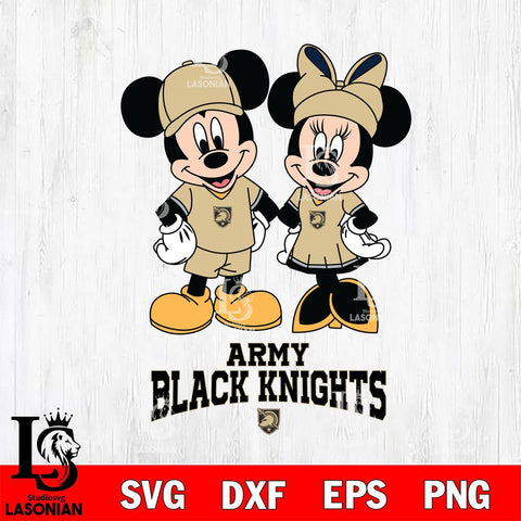 Army Black Knights Mickey Minnie Rugby Svg Eps Dxf Png File, NCAA svg , File Cut , Digital Download , Instant Download, Cut Svg Files