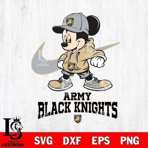 Army Black Knights Mickey Mouse NIKE, Svg Eps Dxf Png File, Digital Download