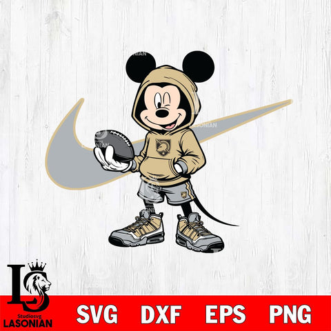 Army Black Knights Mickey Wearing Hoodie Sport Svg Eps Dxf Png File, NCAA svg, Digital Download, Instant Download