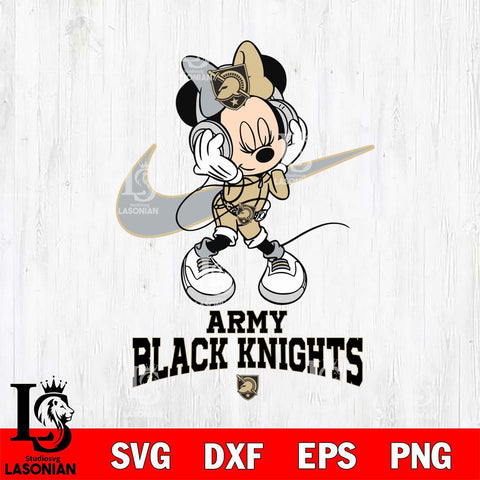 Army Black Knights Minnie Mouse Dancing NIKE, Svg Eps Dxf Png File, Digital Download