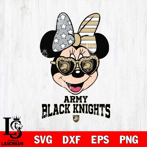 Army Black Knights Minnie Mouse Love 2, Svg Eps Dxf Png File, Digital Download