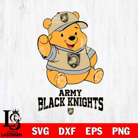 Army Black Knights Pooh Bear Disney, Svg Eps Dxf Png File, Digital Download