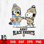 Army Black Knights Snoopy & Bluey Football Svg Eps Dxf Png File,NCAA Svg Files,Chill Guy svg ,Digital Download ,Instant Download, Cricut File