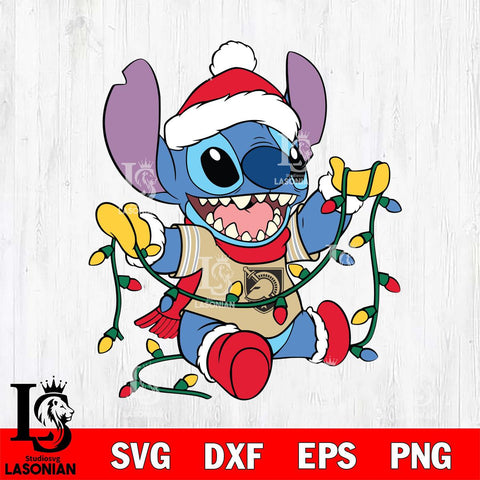 Army Black Knights Stitch Christmas Lights Svg Eps Dxf Png File, Digital Download, Instant Download