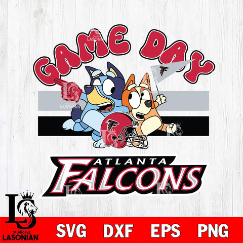 Atlanta Falcons Bluey & Bingo 9 Svg Eps Dxf Png File, NFL svg, Digital Download, Instant Download