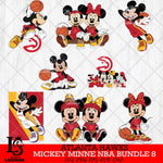 Atlanta Hawks  Mickey Minne NBA Bundle 8 Svg Eps Dxf Png File, NBA svg, Digital Download, Instant Download