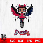 Atlanta Braves Anglel Black Fan Girl Betty Boop