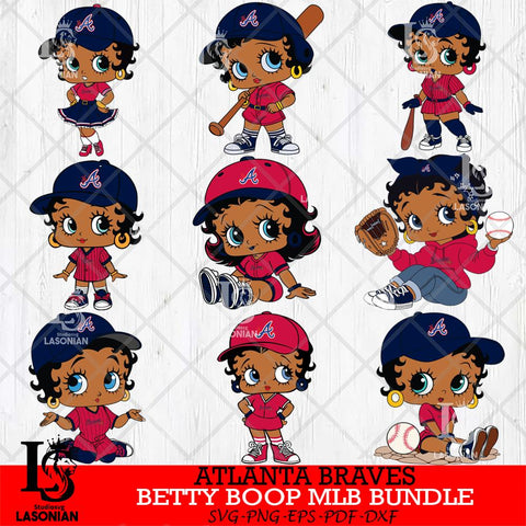 Atlanta Braves  Betty Boop MLB Bundle 9 SVG Eps Dxf Png File, Bundle MLB svg, Digital Download, Instant Download