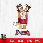 Atlanta Braves Bluey Chilli Christmas Deer Svg Eps Dxf Png File, Digital Download