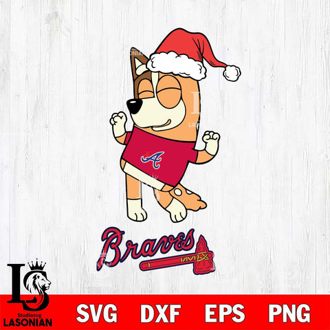 Atlanta Braves Bluey Chilli Happy Christmas Svg Eps Dxf Png File, Digital Download