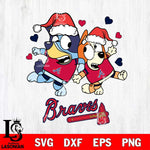 Atlanta Braves Bluey Christmas 2 Svg Eps Dxf Png File, Digital Download