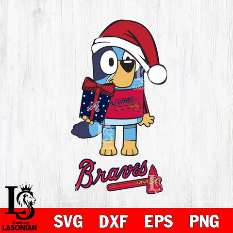 Atlanta Braves Bluey Christmas Svg Eps Dxf Png File, Digital Download