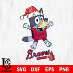 Atlanta Braves Bluey Happy Christmas Svg Eps Dxf Png File, Digital Download