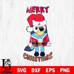 Atlanta Braves Bluey Merry Christmas Bluey Santa Claus Svg Eps Dxf Png File, Digital Download