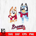 Atlanta Braves Bluey with Chilli Dance Svg Eps Dxf Png File, Digital Download, Instant Download