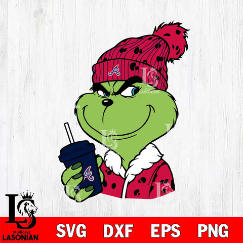 Atlanta Braves Boujee Grinch 3 Svg Eps Dxf Png File, Digital Download, Instant Download