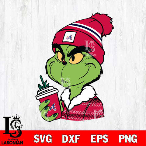 Atlanta Braves Boujee Grinch Svg Eps Dxf Png File, Digital Download, Instant Download