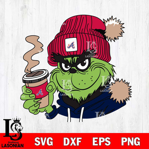 Atlanta Braves Boujee Grinch 4 Svg Eps Dxf Png File, Digital Download, Instant Download