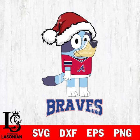 Atlanta Braves Christmas Bluey Hat Cricut , Christmas Svg , Bluey svg , Digital Download, dxf eps png pdf file