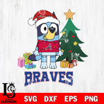 Atlanta Braves Christmas Bluey Tree Sport Cricut , Christmas Svg , Bluey svg , Digital Download, dxf eps png pdf file