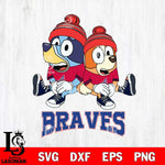 Atlanta Braves Christmas Bluey & Bingo Sit Cricut , Christmas Svg , Bluey svg , Digital Download, dxf eps png pdf file