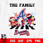 Atlanta Braves Family Bluey Christmas Svg Eps Dxf Png File, Digital Download