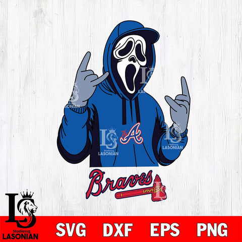 Atlanta Braves Ghostface Svg Eps Dxf Png File, Digital Download, Instant Download