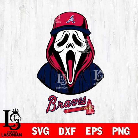 Atlanta Braves Ghostface 5 Svg Eps Dxf Png File, Digital Download, Instant Download