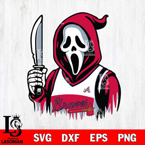 Atlanta Braves Ghostface 6 Svg Eps Dxf Png File, Digital Download, Instant Download