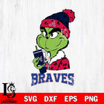 Atlanta Braves Grinch Bougie Leopard Svg Eps Dxf Png File, Digital Download, Instant Download