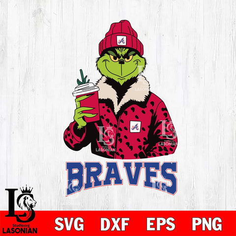 Atlanta Braves Grinch Leopard Svg Eps Dxf Png File, Digital Download, Instant Download