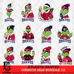 Atlanta Braves Grinch MLB Bundle 12 SVG Eps Dxf Png File, Digital Download, Instant Download