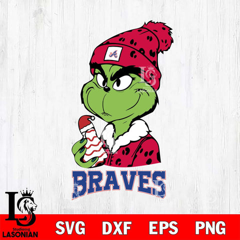 Atlanta Braves Grinch Tree Cake Svg Eps Dxf Png File, Digital Download, Instant Download