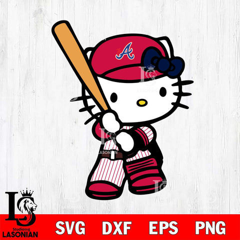 Atlanta Braves Hello Kitty 2 Svg Eps Dxf Png File, Digital Download, Instant Download