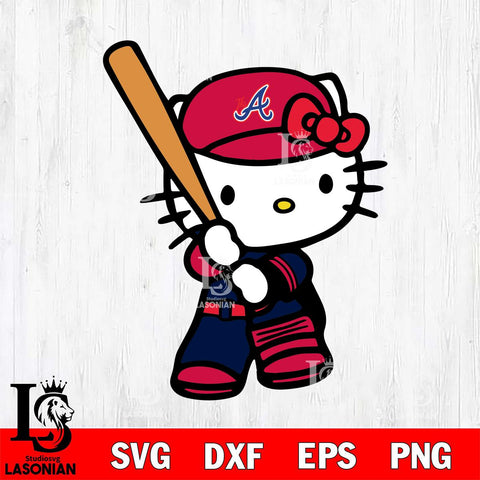 Atlanta Braves Hello Kitty Svg Eps Dxf Png File, Digital Download, Instant Download