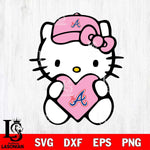 Atlanta Braves Hello Kitty Pink Baseball 4 Svg Eps Dxf Png File, MLB svg, Digital Download, Instant Download