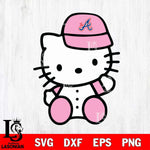 Atlanta Braves Hello Kitty Pink Baseball 5 Svg Eps Dxf Png File, MLB svg, Digital Download, Instant Download