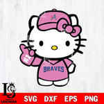 Atlanta Braves Hello Kitty Pink Baseball 7 Svg Eps Dxf Png File, MLB svg, Digital Download, Instant Download