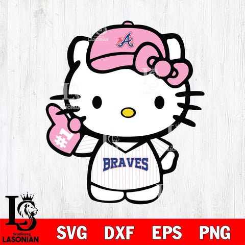 Atlanta Braves Hello Kitty Pink Baseball 9 Svg Eps Dxf Png File, MLB svg, Digital Download, Instant Download