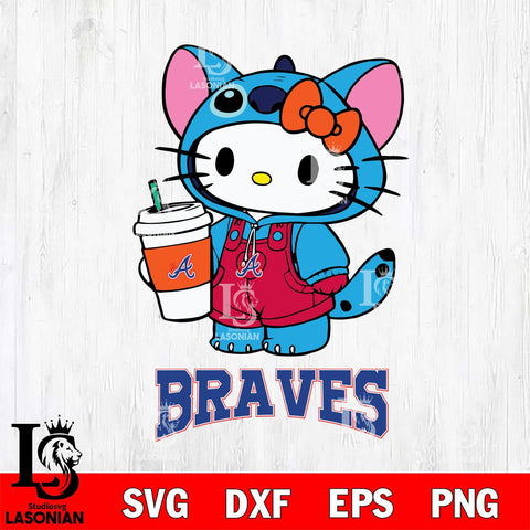 Atlanta Braves Hello Kitty Stitch Svg Eps Dxf Png File, MLB svg, Digital Download, Instant Download