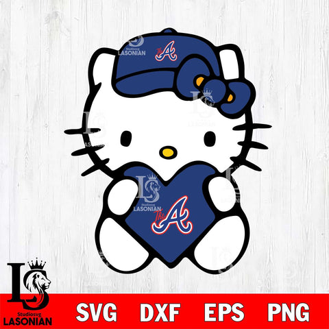 Atlanta Braves Hello Kitty sport 4 Svg Eps Dxf Png File, Digital Download, Instant Download