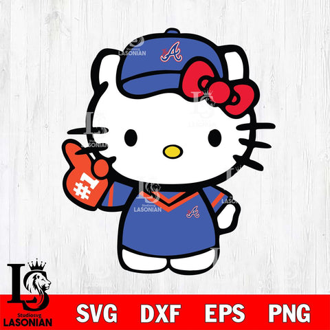 Atlanta Braves Hello Kitty sport 8 Svg Eps Dxf Png File, Digital Download, Instant Download